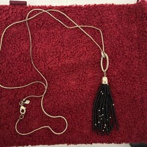 Black and Gold Tassel Necklace